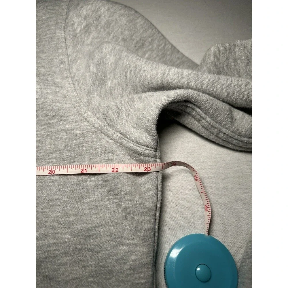 The North Face gray hoodie men's L full-length zipper, logo along edge of hood